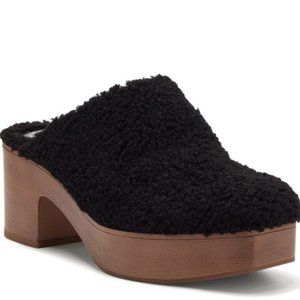 Vince Camuto Black Sherpa Mules